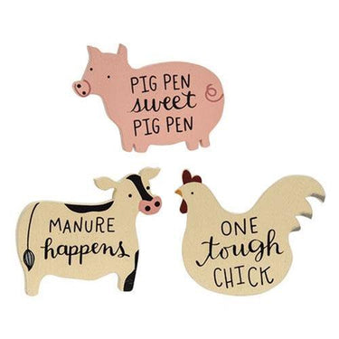 3 Set Barnyard Sayings Farm Animal Magnets - The Fox Decor